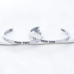 Gzrlyf Twins Keychain Twin One Twin Two Keychain Set Twins Gifts for Twins Sister Twin Brother Gift