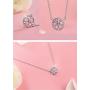 Lam Sence Sterling Silver Sakura Flower Pendant Necklace, Pink Jewelry for Women Girls