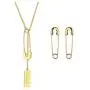 VNOX Jewelry Set Minimalist Punk Safety Pin Pendant Necklace Hoop Earrings Jewelry Gifts for Women Girls