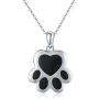 JUSTKIDSTOY Paw Print Locket Necklace 925 Sterling Silver Heart Locket Necklace That Holds Pictures Memorial Pendant Necklace Jewelry Gifts for Women