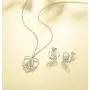 FANCIME Sterling Silver Irish Celtic Knot Love Heart Earrings/Pendant Necklace Small Earrings Triangle Vintage Dainty Fine Jewelry Set Gifts for Mom Women Teen Girls