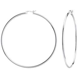 Savlano 925 Sterling silver Round Hoop Earrings for Women & Girls Comes in 30MM-65MM