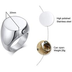 MPRAINBOW Stainless Steel Urn Signet Ring for Men Cremation Jewelry for Ashes Jewelry for Ashes Urn Jewelry