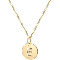 Mothers Day Gifts Initial Necklace Dainty Round Disc Letters Alphabet Pendant Necklace 14K Real Gold Plated Personalized Pendant Necklace for Women