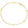Carleen Solid Real 14K Yellow Gold Heart Love Delicate Simple Thin Bracelet Dainty Everyday Fine Jewelry Bracelets for Women Girls Teens Adjustable