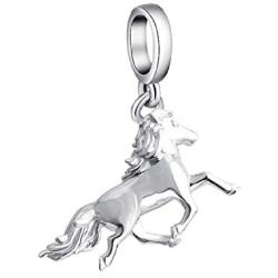 EVESCITY Mustang Horse Farm Cowboy Horseback Rider 925 Sterling Silver Beads For Charm Bracelets Best Jewelry Gifts for Her Holiday Women Family