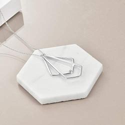 925 Sterling Silver Elegant Double Rhombus Ring Holder Necklace Zirconia Birthstone Jewelry Necklace Nurse Gifts Best Gifts For Wife