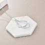 925 Sterling Silver Elegant Double Rhombus Ring Holder Necklace Zirconia Birthstone Jewelry Necklace Nurse Gifts Best Gifts For Wife
