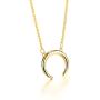 Crescent Moon Necklace Double Horn Pendant | 925 Sterling Silver