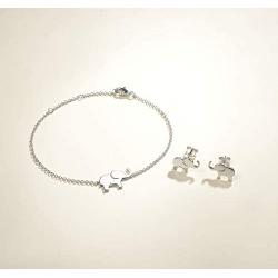 FANCIME White/Yellow/Rose Gold Plated 925 Sterling Silver Cute Cable Link Chain Dainty Delicate Elephant Bracelet Jewelry For Women Girls, 15 + 3cm