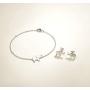 FANCIME White/Yellow/Rose Gold Plated 925 Sterling Silver Cute Cable Link Chain Dainty Delicate Elephant Bracelet Jewelry For Women Girls, 15 + 3cm