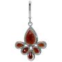 Silvershake Natural Red Garnet Stone 925 Sterling Silver Fan Shape Leverback Drop Earrings