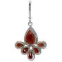 Silvershake Natural Red Garnet Stone 925 Sterling Silver Fan Shape Leverback Drop Earrings