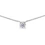 GemStar USA Sterling Silver 6mm Solitaire Choker Necklace Made with Swarovski Zirconia