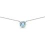 Sterling Silver Genuine or Synthetic Gemstone 6mm Round Solitaire Bezel-Set Dainty Choker Necklace