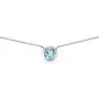 Sterling Silver Genuine or Synthetic Gemstone 6mm Round Solitaire Bezel-Set Dainty Choker Necklace Sterling Silver Genuine or Synthetic Gemstone 6mm Round Solitaire Bezel-Set Dainty Choker Necklace