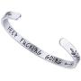 Feraco Inspirational Gifts Bracelet Cuff Bangle Keep Going Motivational Mantra Quote for Women Men Stainless Steel Engraved Jewelry