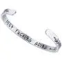 Feraco Inspirational Gifts Bracelet Cuff Bangle Keep Going Motivational Mantra Quote for Women Men Stainless Steel Engraved Jewelry