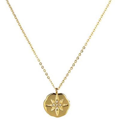 18K Gold Plated Star Charm Pendant Necklace Minimalist Jewelry for Women Girls