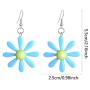 ZRosse 6 Pairs Unique Charm Chic Boho Flower Dangle Drop Earrings Sets Creative Cute Acrylic Tiny Sunflower Dangle Earring Jewelry for Women Girls