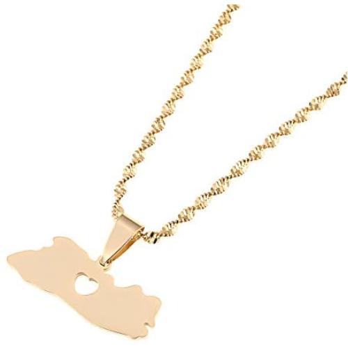El Salvador Map Pendant Necklace for Women/Men Gold Color Jewelry Map of El Salvador Necklaces