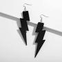 Big Black Acrylic Lightning Drop Dangle Earring for Women 80s Party Hip Hop Punk Hip Hop Gothic Fashion Lightning Pendant Charm Earrings Jewelry