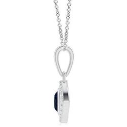 Blue Sapphire Evil Eye Pendant with Diamond Accents (3.5mm Blue Sapphire)