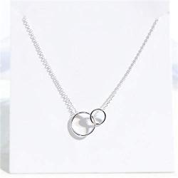 XYM Mother Daughter Necklace - Sterling Silver Two Interlocking Infinity Double Circles