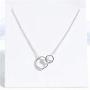 XYM Mother Daughter Necklace - Sterling Silver Two Interlocking Infinity Double Circles