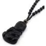 Gungneer Buddha Obsidian Necklace Pendant Adjustable Cotton Chain Fengshui Talisman Religious Jewelry for Men Women Gungneer Buddha Obsidian Necklace Pendant Adjustable Cotton Chain Fengshui Talisman Religious Jewelry for Men Women