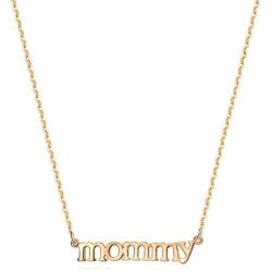 Mevecco Gold Dainty Mom Necklace,14K Gold Plated Cute Tiny Mama Personalized Name Charm Necklace Delicate Word Cubic Zirconia Mom Jewelry Gift for Mothers Day,Mothers Birthday