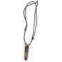 Mia Jewel Shop Rainbow Chakra Beaded Hexagonal Healing Gemstone Crystal Point Pendant Adjustable Necklace