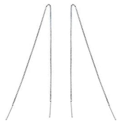 YFN Threader Earrings Sterling Silver Chain -Earrings For Women Dangle Earrings Thread Dangling Threaded Long Chain Earring Nickel Free Hypoallergenic Ear for Women Girls
