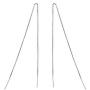 YFN Threader Earrings Sterling Silver Chain -Earrings For Women Dangle Earrings Thread Dangling Threaded Long Chain Earring Nickel Free Hypoallergenic Ear for Women Girls