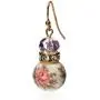 1928 Jewelry Pink Floral Decal Beaded Drop Earrings 1928 Jewelry Pink Floral Decal Beaded Drop Earrings