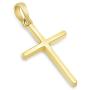 Solid 14k Yellow Gold Classic Christian Cross Charm Pendant
