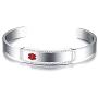 MPRAINBOW MP Stainless Steel CZ Customized Medical Alert ID Bangle Cuff Bracelet,Personalized Engraved