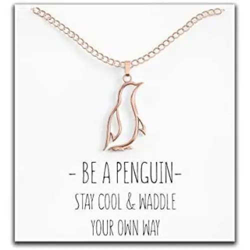 Happy Kisses Penguin Necklace Gift – Cute Penguin Pendant – Charm Jewelry for Women, Girls and Kids – with Message Card Happy Kisses Penguin Necklace Gift – Cute Penguin Pendant – Charm Jewelry for Women, Girls and Kids – with Message Card