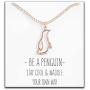 Happy Kisses Penguin Necklace Gift – Cute Penguin Pendant – Charm Jewelry for Women, Girls and Kids – with Message Card