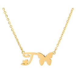 Silove Butterfly Initial Letter Necklaces Gold Choker Charm Necklace Stainless Steel Birthday Jewelry Gifts for Women Teen Girls