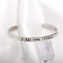 FUSTMW I AM The Storm Inspirational Cuff Bracelet Motivating Jewelry Encouragement Gift (Silver)