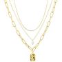 HAWSON Gold Lock Necklaces Dainty Choker Necklaces for Women, 18K Gold Plated Layering Paperclip Adjustable Link Chain Statement Choker Necklaces for Girls