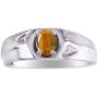 RYLOS Mens Rings Sterling Silver Classic Design 6X4MM Oval Gemstone & Genuine Sparkling Diamond Ring Color Stone Birthstone Rings For Men, Mens Rings, Silver Rings, Sizes 8,9,10,11,12,13