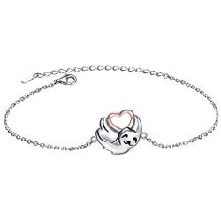 925 Sterling Silver Cute Animal Sloth Heart Earrings Bracelet Ring Pendant Necklace Gift for Women Teen Girls