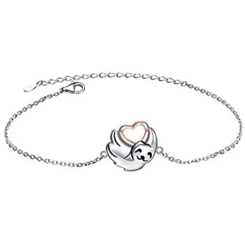 925 Sterling Silver Cute Animal Sloth Heart Earrings Bracelet Ring Pendant Necklace Gift for Women Teen Girls