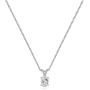 Platinum-Plated Sterling Silver Fancy Shape Solitaire Pendant Neckalce made with Swarovski Zirconia, 16''