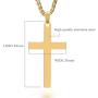 Cross Necklace for Men, Stainless Steel Cross Pendant Necklaces，18-32 inches Chain Silver Gold Black Cross Necklace