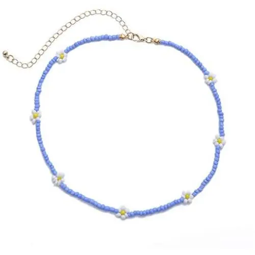 Boho Seed Bead Rainbow Daisy Flower Choker Necklace Collar Set Colorful Chain Necklaces Ajdustable Cute Jewelry for Women Girls Gifts Hawaiian Boho Seed Bead Rainbow Daisy Flower Choker Necklace Collar Set Colorful Chain Necklaces Ajdustable Cute Jewelry for Women Girls Gifts Hawaiian