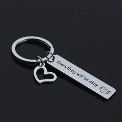 Inspirational Keychain Flu Season Jewelry Everything Will be Okay Mental Health Awareness Keychain Anti Influenza Gift
