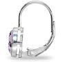 Sterling Silver Genuine or Synthetic Gemstone 7x5mm Oval Bezel-Set Dainty Leverback Earrings
